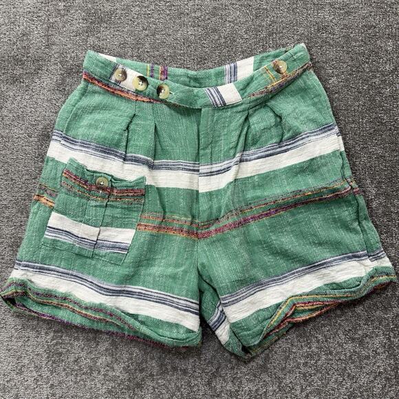 dRA Los Angeles Anthropology Boho Striped Cotton Shorts‎ XS High Waist Festival - Picture 1 of 8